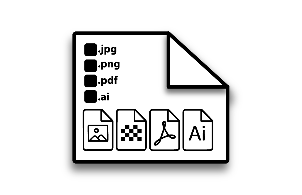 Formats d’image JPG, PNG, PDF, AI – illustration des types de fichiers graphiques